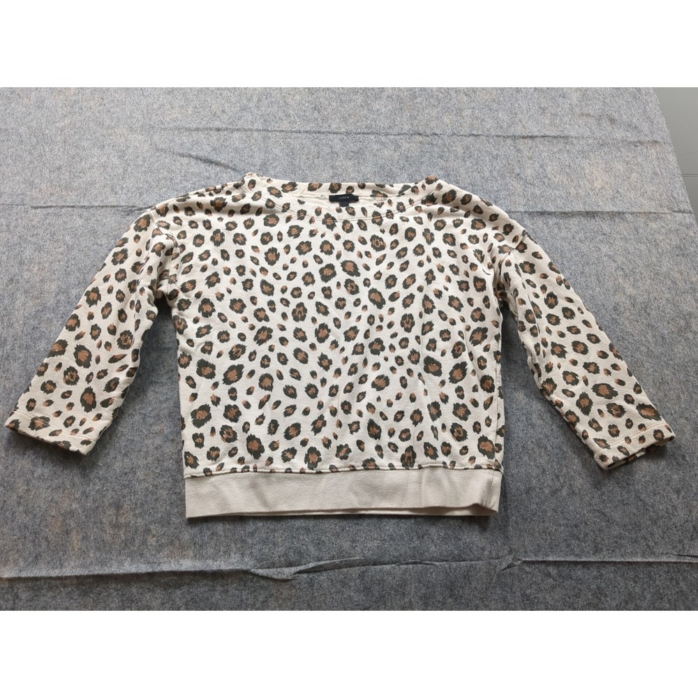 J. Crew Sweater Women's Medium Light‎ Tan Cheetah Print